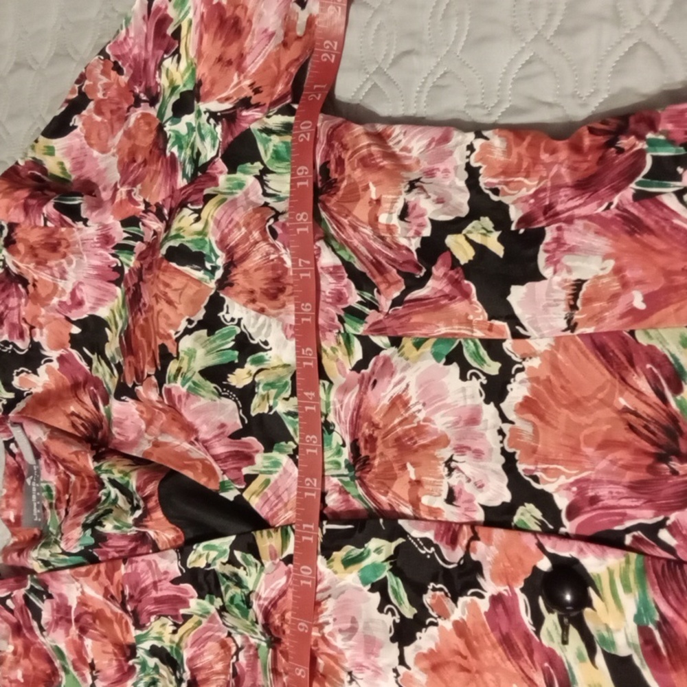 100% Silk Liz Claiborne Single Button Floral Jacket - Picture 3 of 5